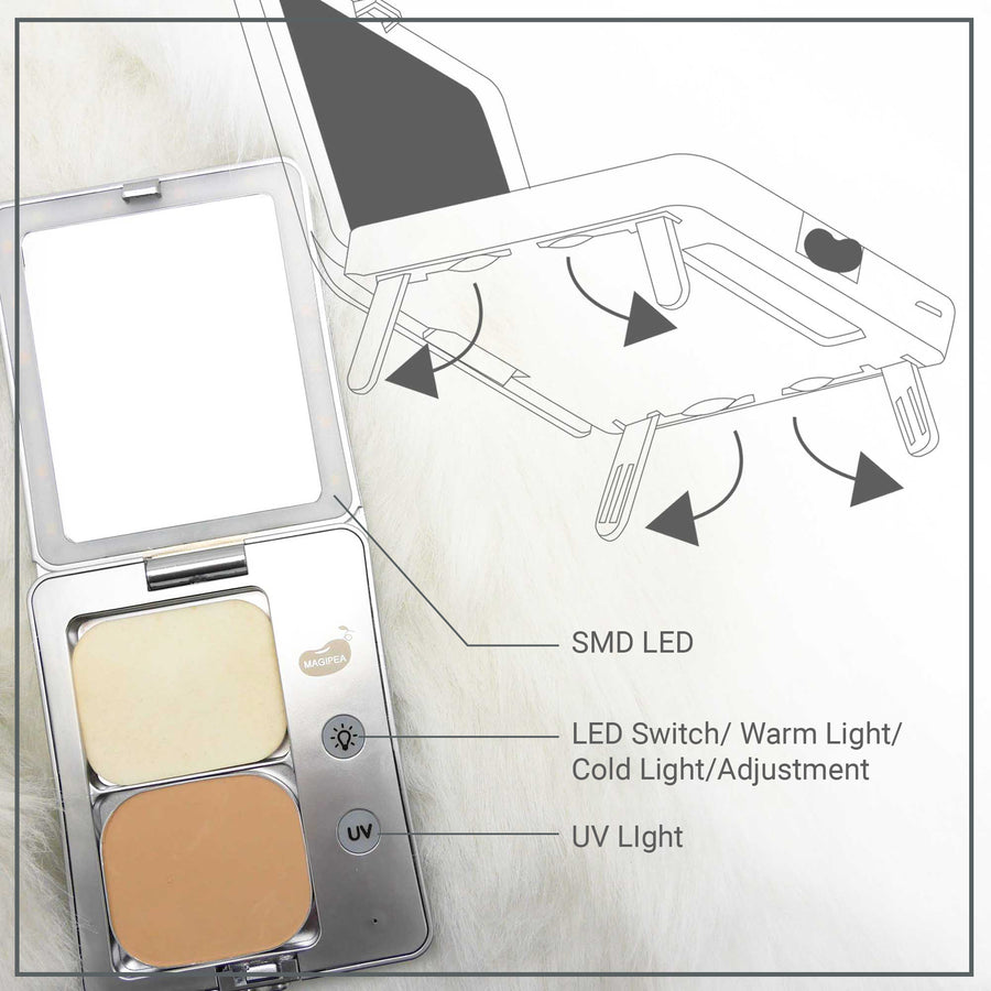 LED Compact Makeup Mirror
